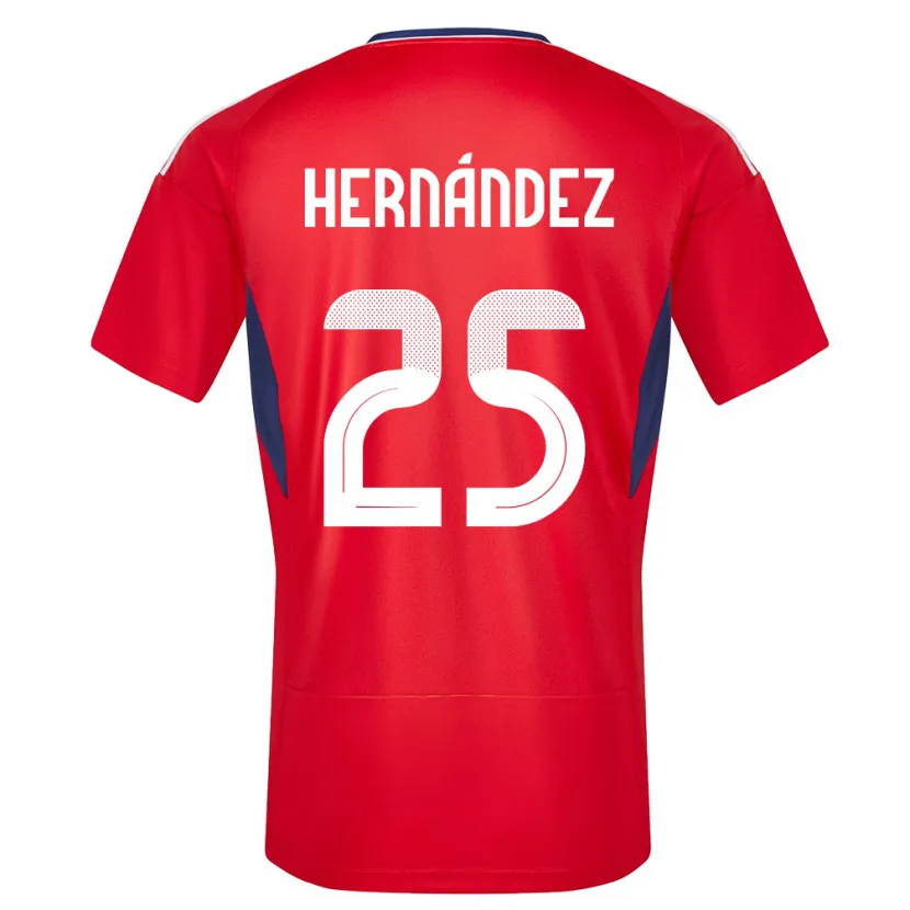 Danxen Femme Maillot Costa Rica Anthony Hernandez #25 Rouge Tenues Domicile 24-26 T-Shirt