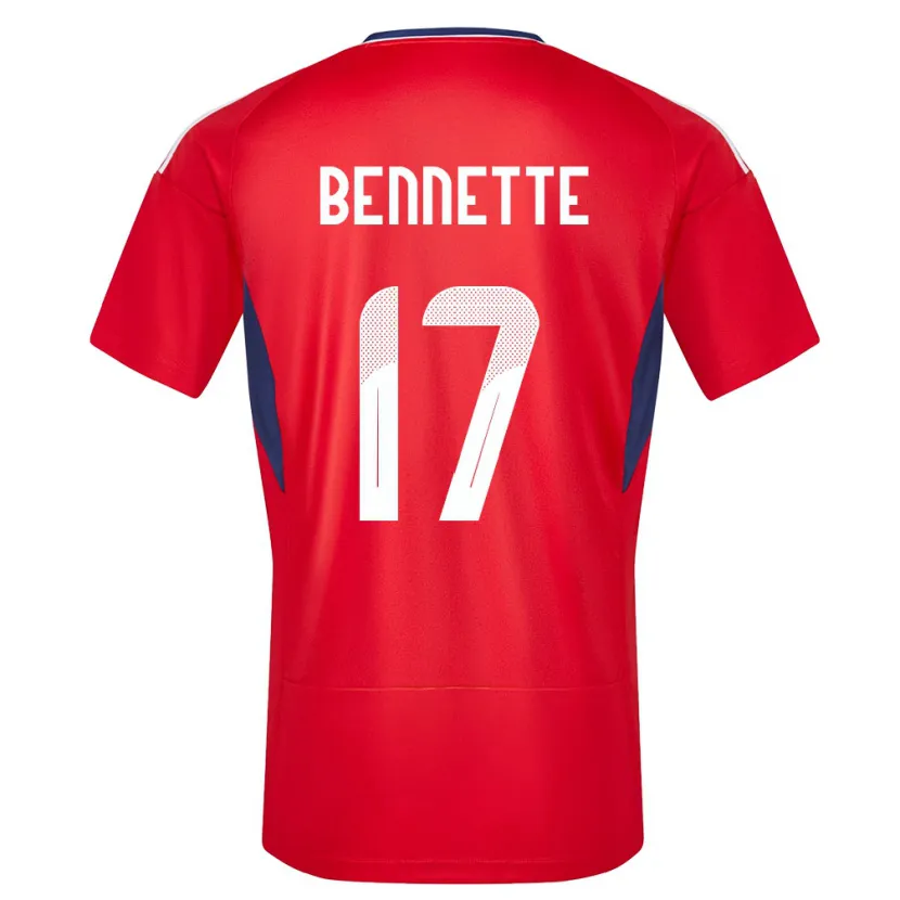 Danxen Femme Maillot Costa Rica Jewison Bennette #17 Rouge Tenues Domicile 24-26 T-Shirt