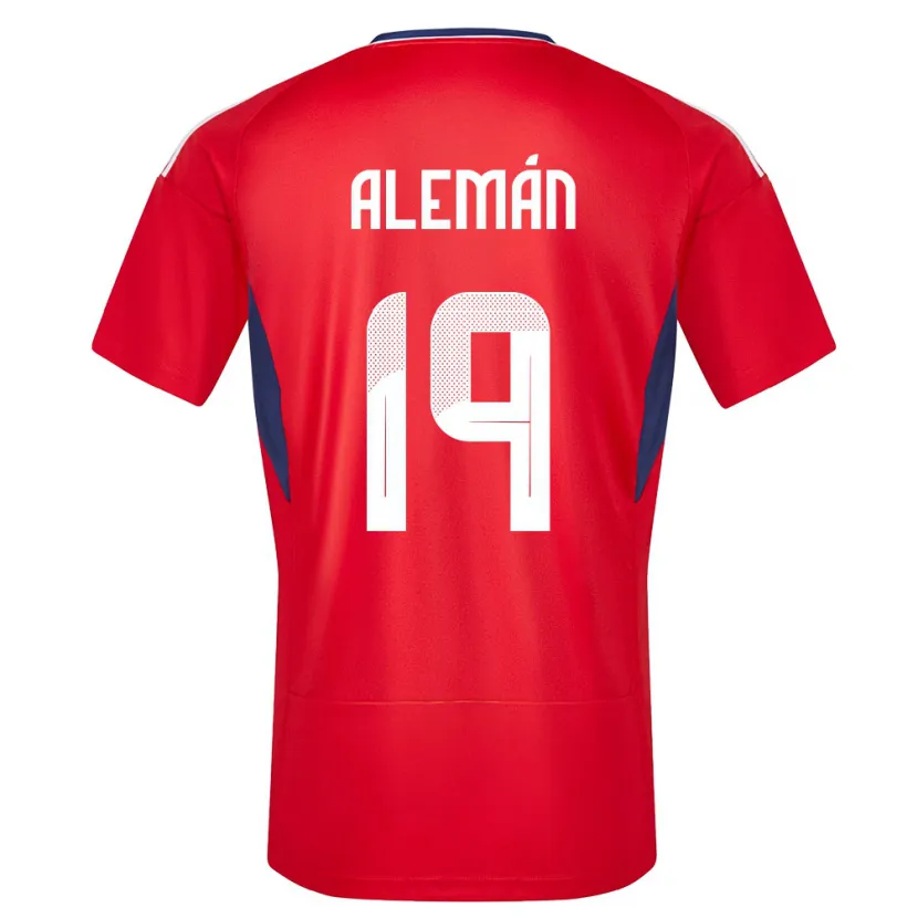Danxen Femme Maillot Costa Rica Fabricio Aleman #19 Rouge Tenues Domicile 24-26 T-Shirt