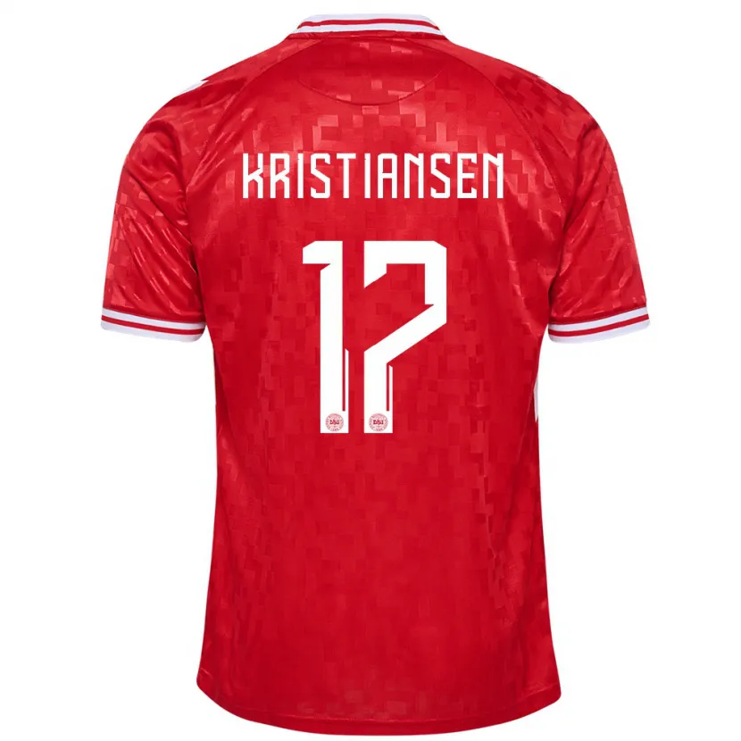 Danxen Femme Maillot Danemark Victor Kristiansen #17 Rouge Tenues Domicile 24-26 T-Shirt