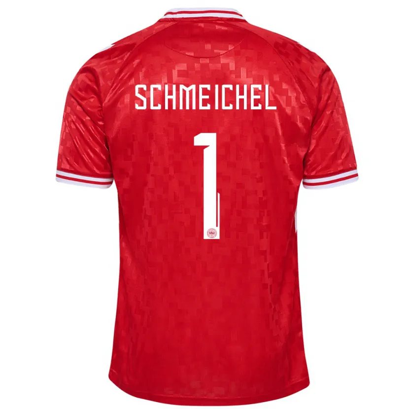 Danxen Femme Maillot Danemark Kasper Schmeichel #1 Rouge Tenues Domicile 24-26 T-Shirt