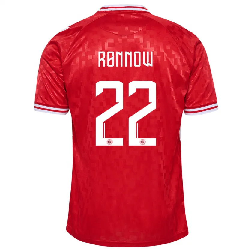 Danxen Femme Maillot Danemark Frederik Rønnow #22 Rouge Tenues Domicile 24-26 T-Shirt