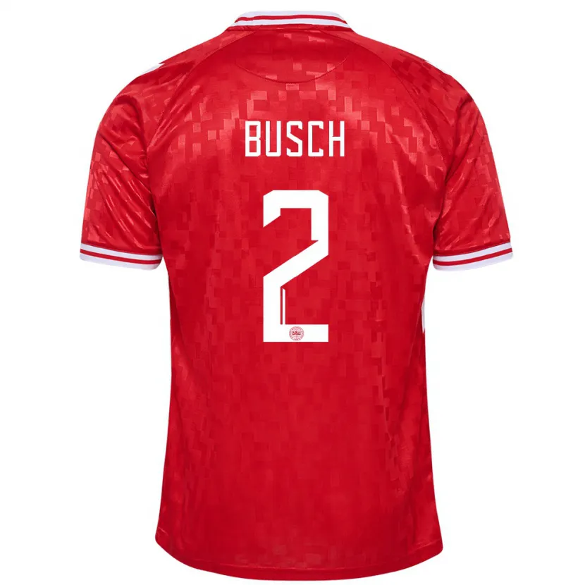 Danxen Femme Maillot Danemark Alexander Busch #2 Rouge Tenues Domicile 24-26 T-Shirt