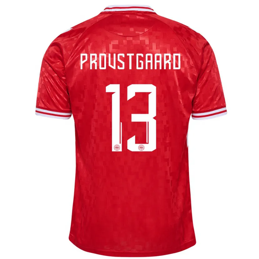 Danxen Femme Maillot Danemark Oliver Provstgaard #13 Rouge Tenues Domicile 24-26 T-Shirt