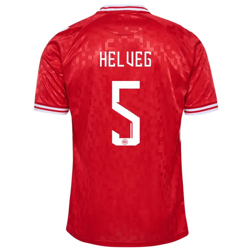 Danxen Femme Maillot Danemark Richard Helveg #5 Rouge Tenues Domicile 24-26 T-Shirt