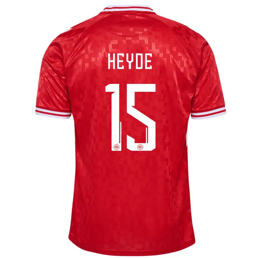 Danxen Femme Maillot Danemark Malte Heyde #15 Rouge Tenues Domicile 24-26 T-Shirt