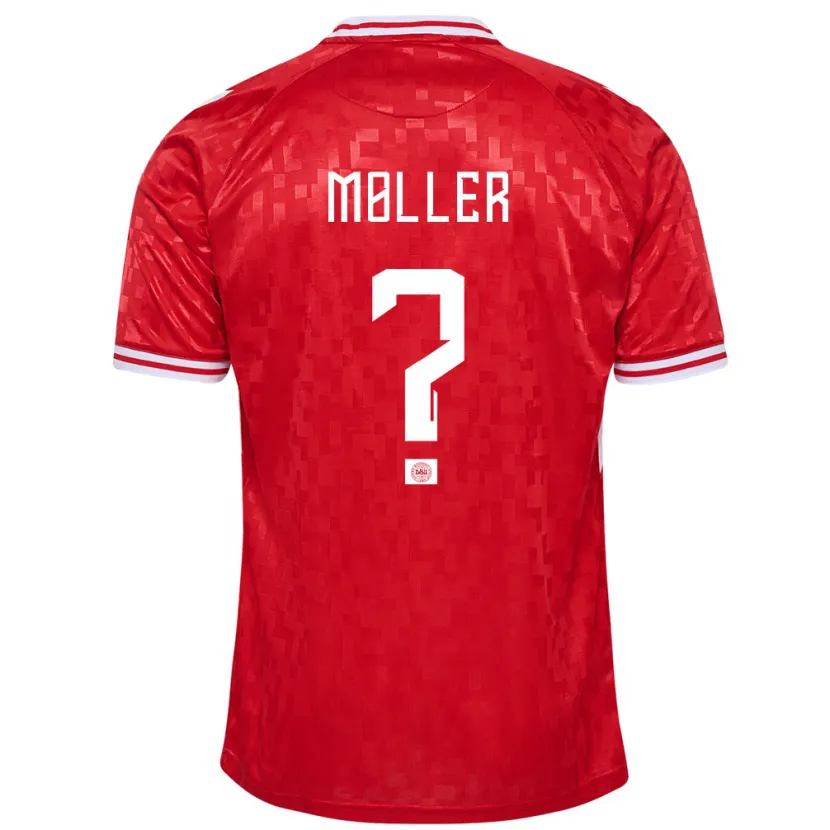 Danxen Femme Maillot Danemark William Møller #0 Rouge Tenues Domicile 24-26 T-Shirt