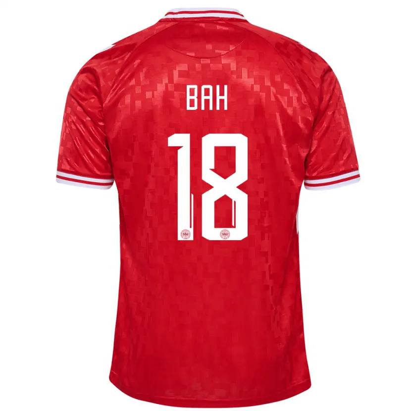 Danxen Femme Maillot Danemark Alexander Bah #18 Rouge Tenues Domicile 24-26 T-Shirt