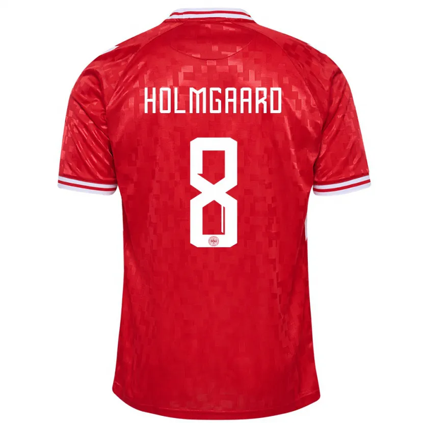 Danxen Femme Maillot Danemark Sara Holmgaard #8 Rouge Tenues Domicile 24-26 T-Shirt