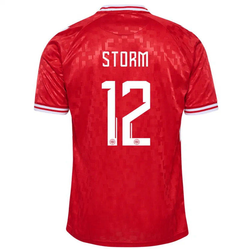 Danxen Femme Maillot Danemark Tobias Storm #12 Rouge Tenues Domicile 24-26 T-Shirt