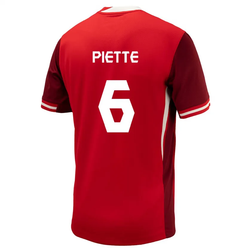 Danxen Femme Maillot Canada Samuel Piette #6 Rouge Tenues Domicile 24-26 T-Shirt