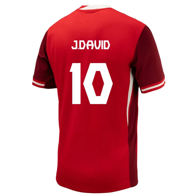 Danxen Femme Maillot Canada Jonathan David #10 Rouge Tenues Domicile 24-26 T-Shirt
