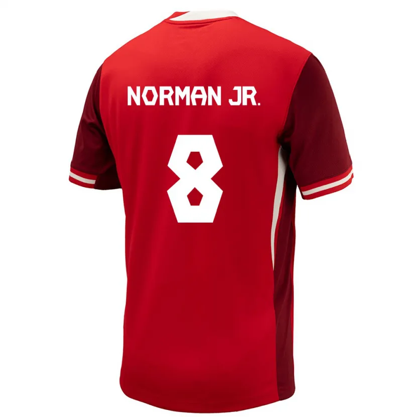 Danxen Femme Maillot Canada David Norman Jr. #8 Rouge Tenues Domicile 24-26 T-Shirt