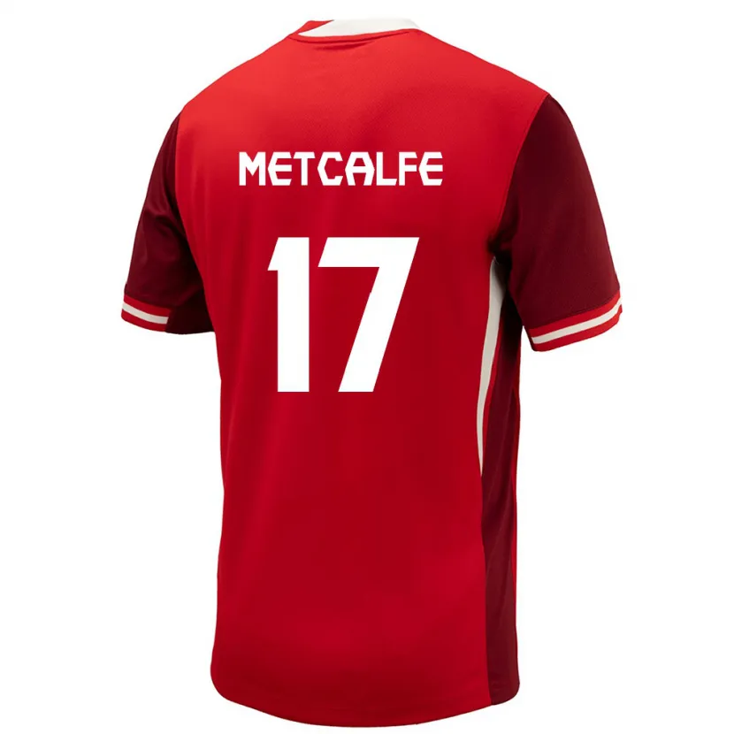 Danxen Femme Maillot Canada Patrick Metcalfe #17 Rouge Tenues Domicile 24-26 T-Shirt