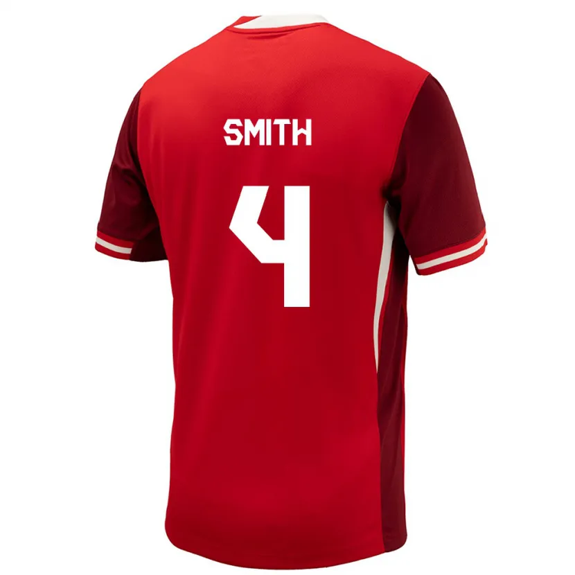 Danxen Femme Maillot Canada Justin Smith #4 Rouge Tenues Domicile 24-26 T-Shirt