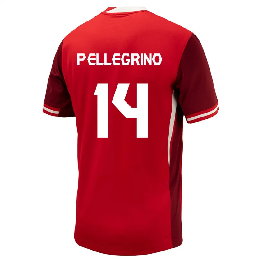 Danxen Femme Maillot Canada Gabriel Pellegrino #14 Rouge Tenues Domicile 24-26 T-Shirt