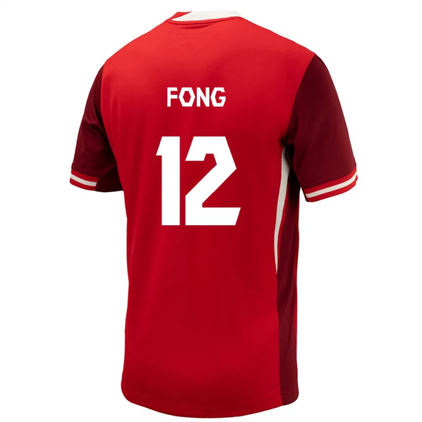 Danxen Femme Maillot Canada Aidan Fong #12 Rouge Tenues Domicile 24-26 T-Shirt