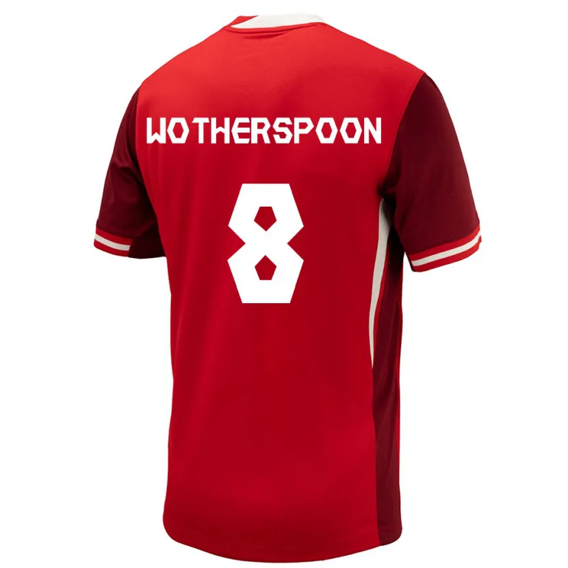 Danxen Femme Maillot Canada David Wotherspoon #8 Rouge Tenues Domicile 24-26 T-Shirt