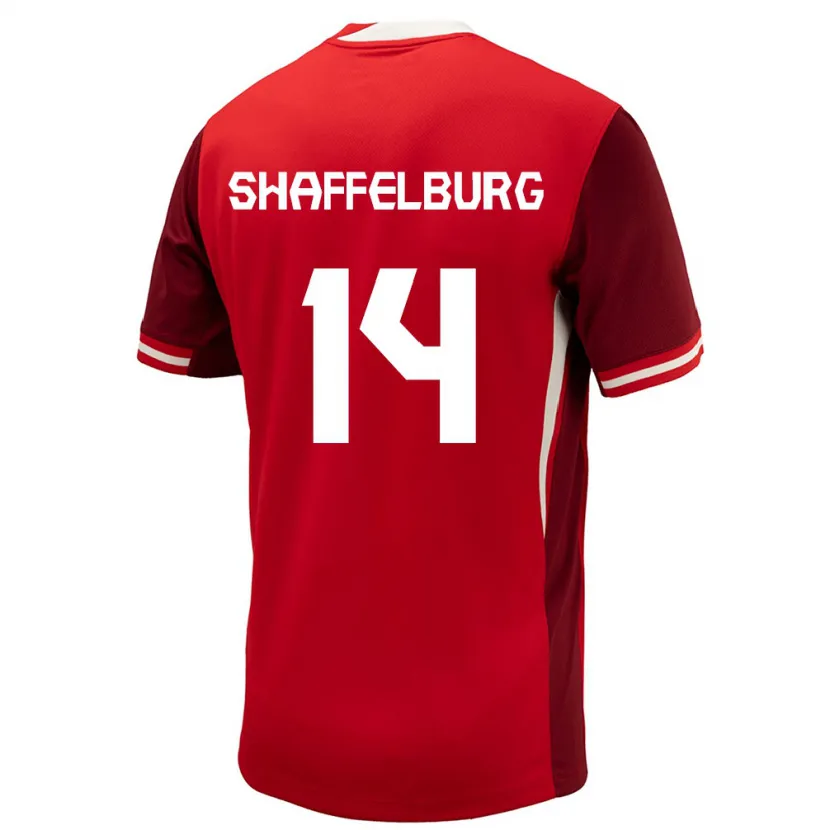 Danxen Femme Maillot Canada Jacob Shaffelburg #14 Rouge Tenues Domicile 24-26 T-Shirt