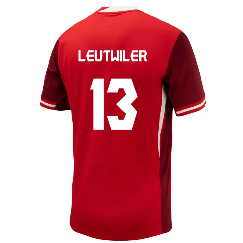 Danxen Femme Maillot Canada Jayson Leutwiler #13 Rouge Tenues Domicile 24-26 T-Shirt