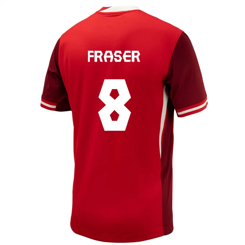Danxen Femme Maillot Canada Liam Fraser #8 Rouge Tenues Domicile 24-26 T-Shirt