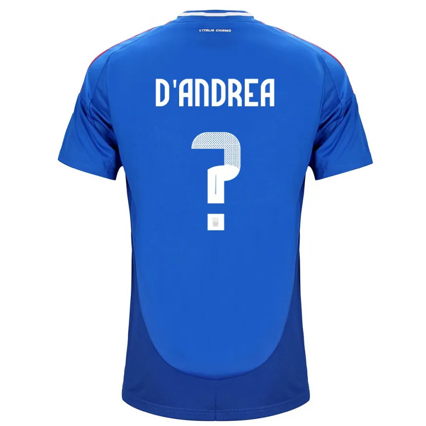 Danxen Femme Maillot Italie Luca D'andrea #0 Bleu Tenues Domicile 24-26 T-Shirt