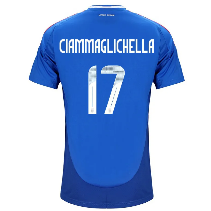 Danxen Femme Maillot Italie Aaron Ciammaglichella #17 Bleu Tenues Domicile 24-26 T-Shirt