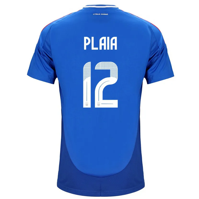 Danxen Femme Maillot Italie Francesco Plaia #12 Bleu Tenues Domicile 24-26 T-Shirt