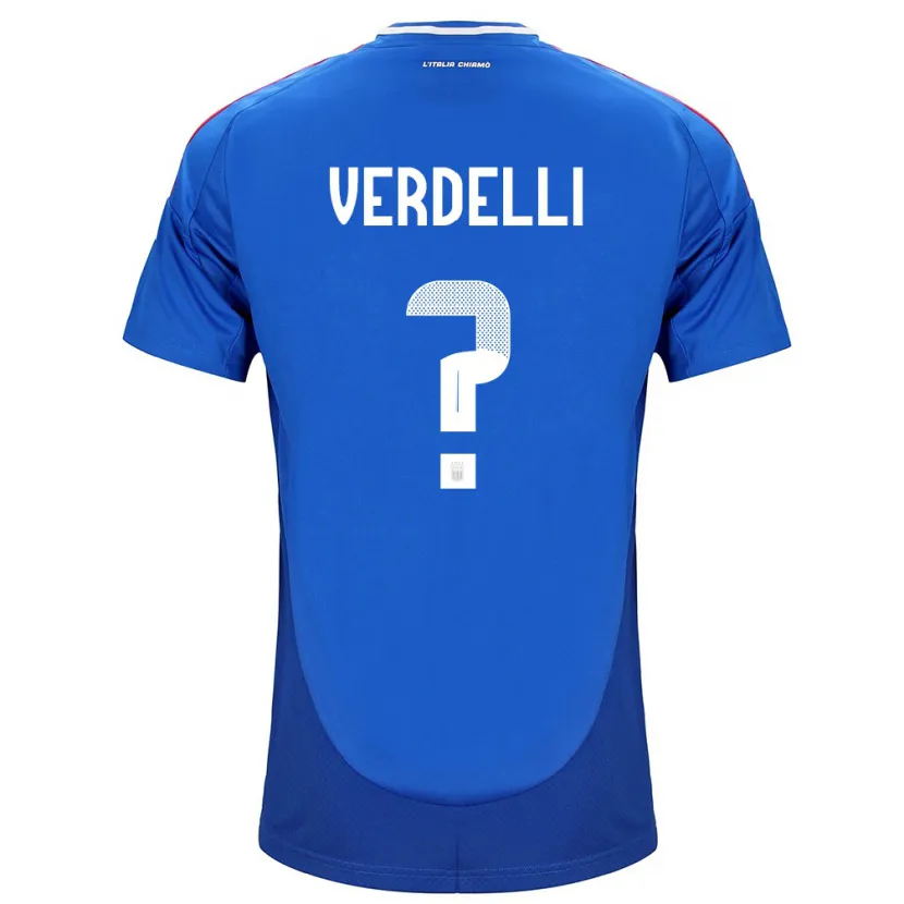 Danxen Femme Maillot Italie Davide Verdelli #0 Bleu Tenues Domicile 24-26 T-Shirt