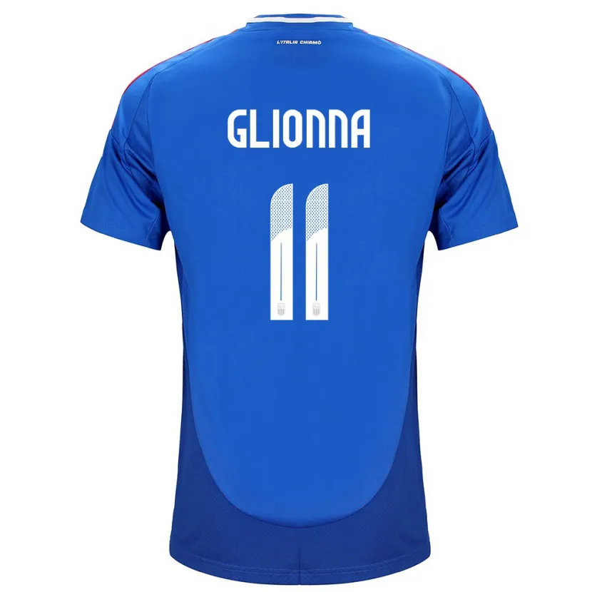 Danxen Femme Maillot Italie Benedetta Glionna #11 Bleu Tenues Domicile 24-26 T-Shirt