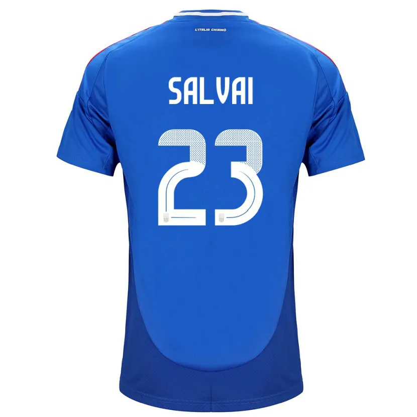 Danxen Femme Maillot Italie Cecilia Salvai #23 Bleu Tenues Domicile 24-26 T-Shirt