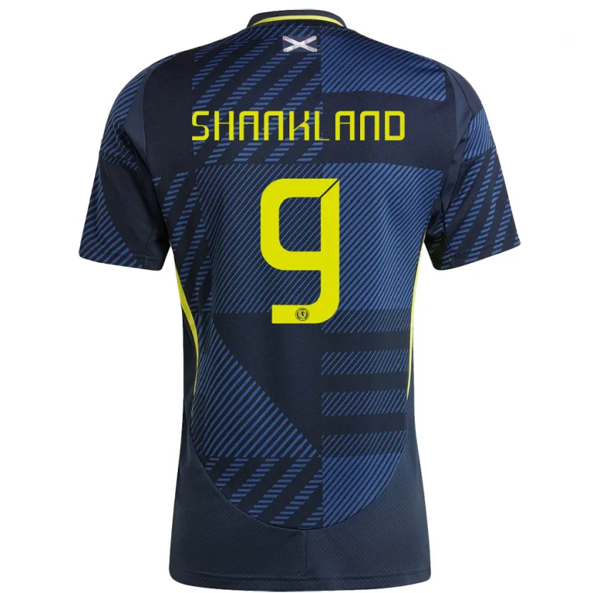 Danxen Femme Maillot Écosse Lawrence Shankland #9 Bleu Foncé Tenues Domicile 24-26 T-Shirt