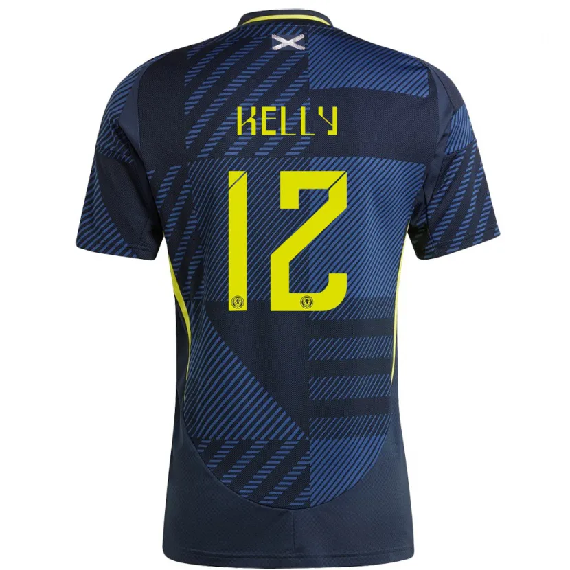 Danxen Femme Maillot Écosse Liam Kelly #12 Bleu Foncé Tenues Domicile 24-26 T-Shirt