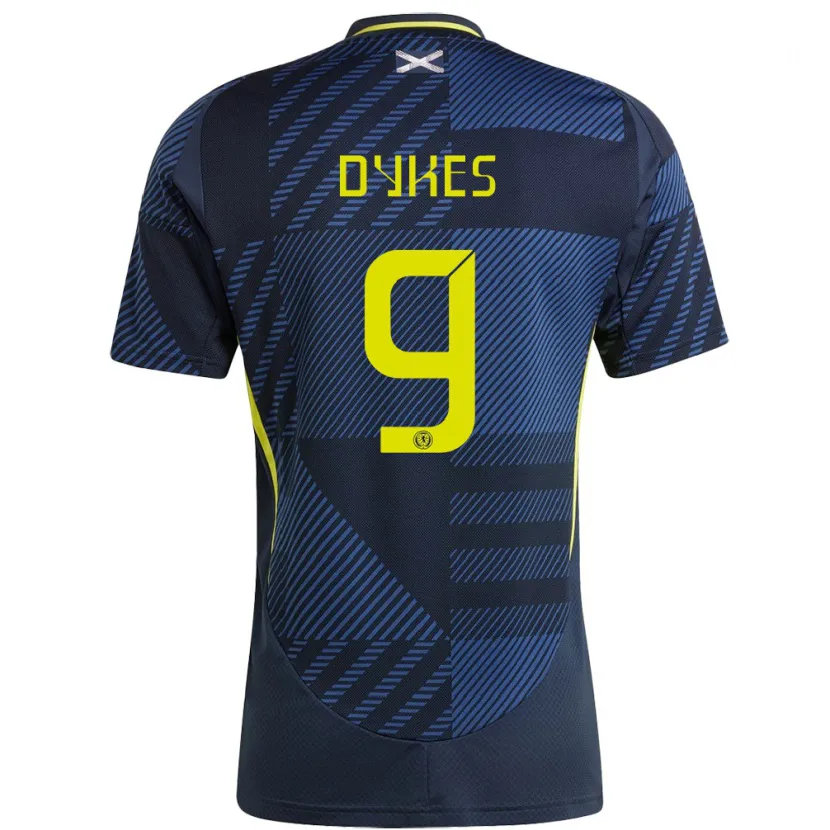 Danxen Femme Maillot Écosse Lyndon Dykes #9 Bleu Foncé Tenues Domicile 24-26 T-Shirt