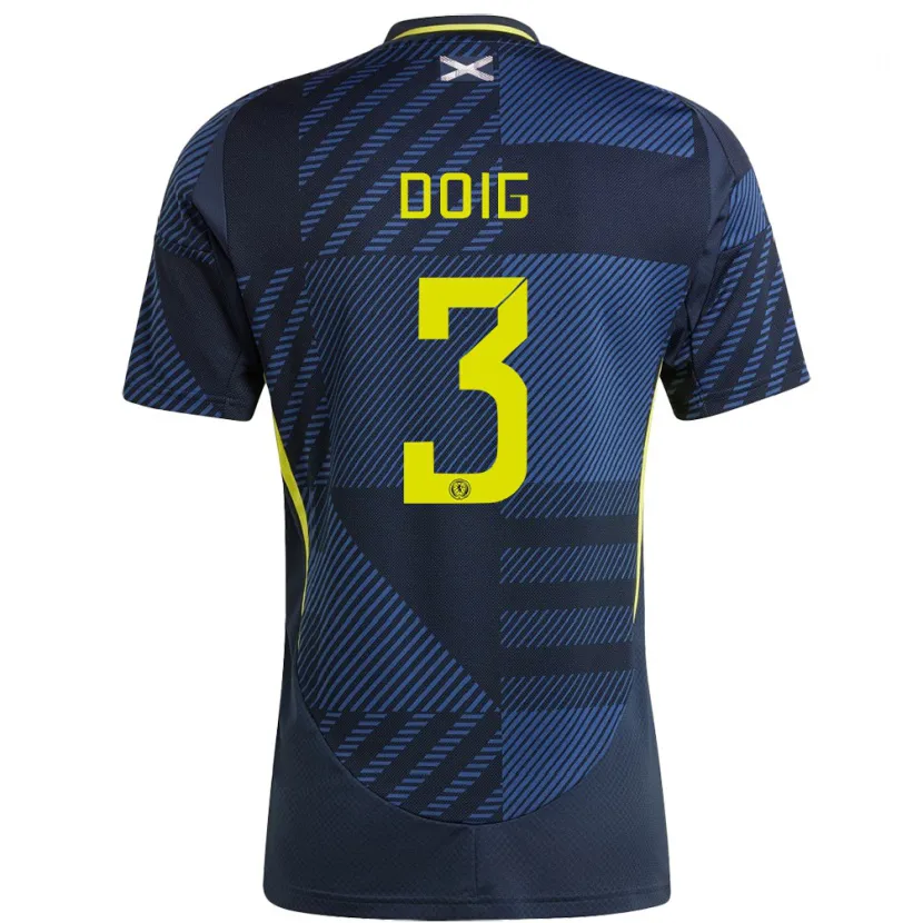 Danxen Femme Maillot Écosse Josh Doig #3 Bleu Foncé Tenues Domicile 24-26 T-Shirt
