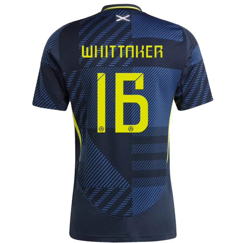 Danxen Femme Maillot Écosse Rory Whittaker #16 Bleu Foncé Tenues Domicile 24-26 T-Shirt