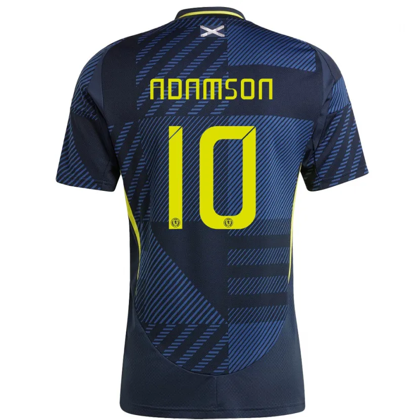 Danxen Femme Maillot Écosse Calum Adamson #10 Bleu Foncé Tenues Domicile 24-26 T-Shirt