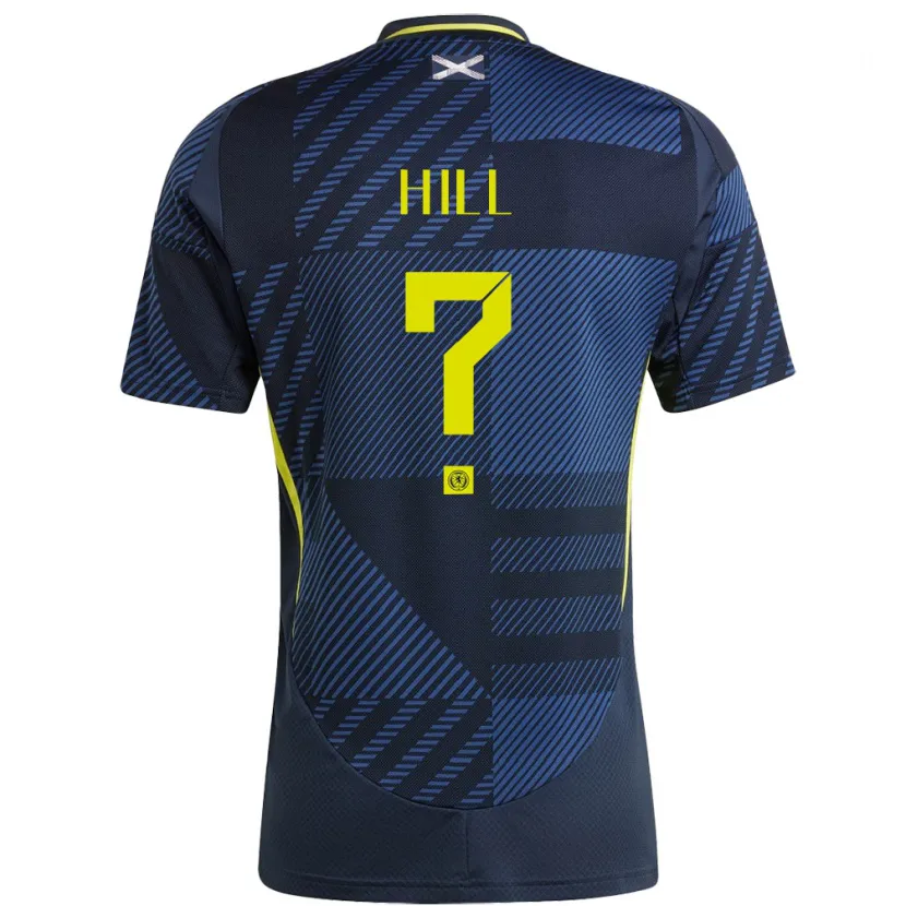 Danxen Femme Maillot Écosse Kathryn Hill #0 Bleu Foncé Tenues Domicile 24-26 T-Shirt