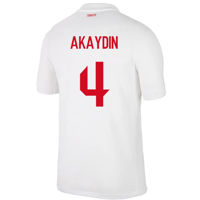 Danxen Femme Maillot Turquie Samet Akaydin #4 Blanc Tenues Domicile 24-26 T-Shirt