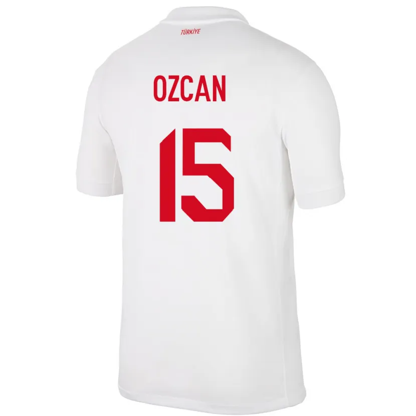 Danxen Femme Maillot Turquie Salih Özcan #15 Blanc Tenues Domicile 24-26 T-Shirt