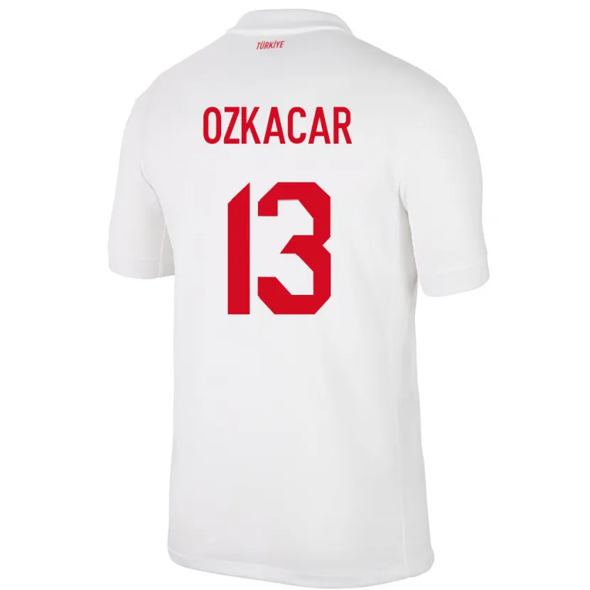 Danxen Femme Maillot Turquie Cenk Özkacar #13 Blanc Tenues Domicile 24-26 T-Shirt