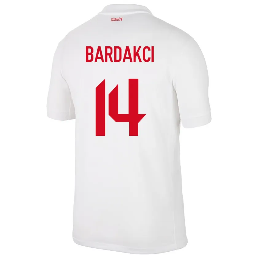 Danxen Femme Maillot Turquie Abdülkerim Bardakcı #14 Blanc Tenues Domicile 24-26 T-Shirt