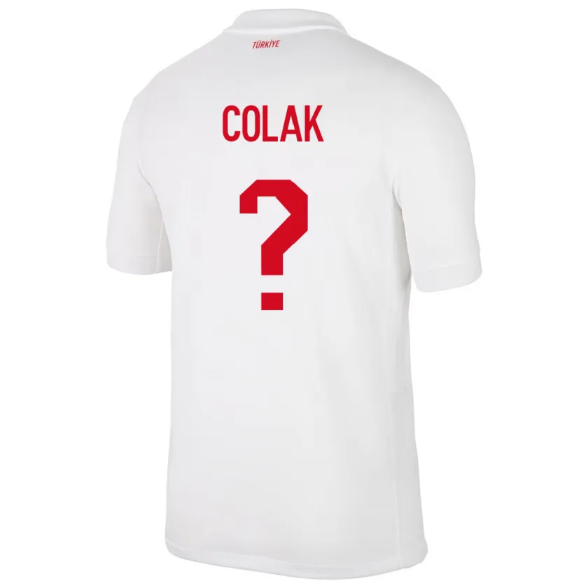 Danxen Femme Maillot Turquie Furkan Çolak #0 Blanc Tenues Domicile 24-26 T-Shirt