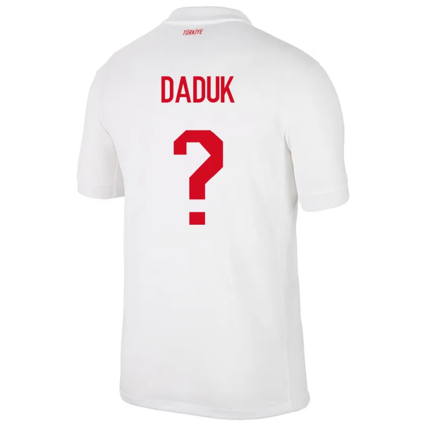 Danxen Femme Maillot Turquie Emir Dadük #0 Blanc Tenues Domicile 24-26 T-Shirt