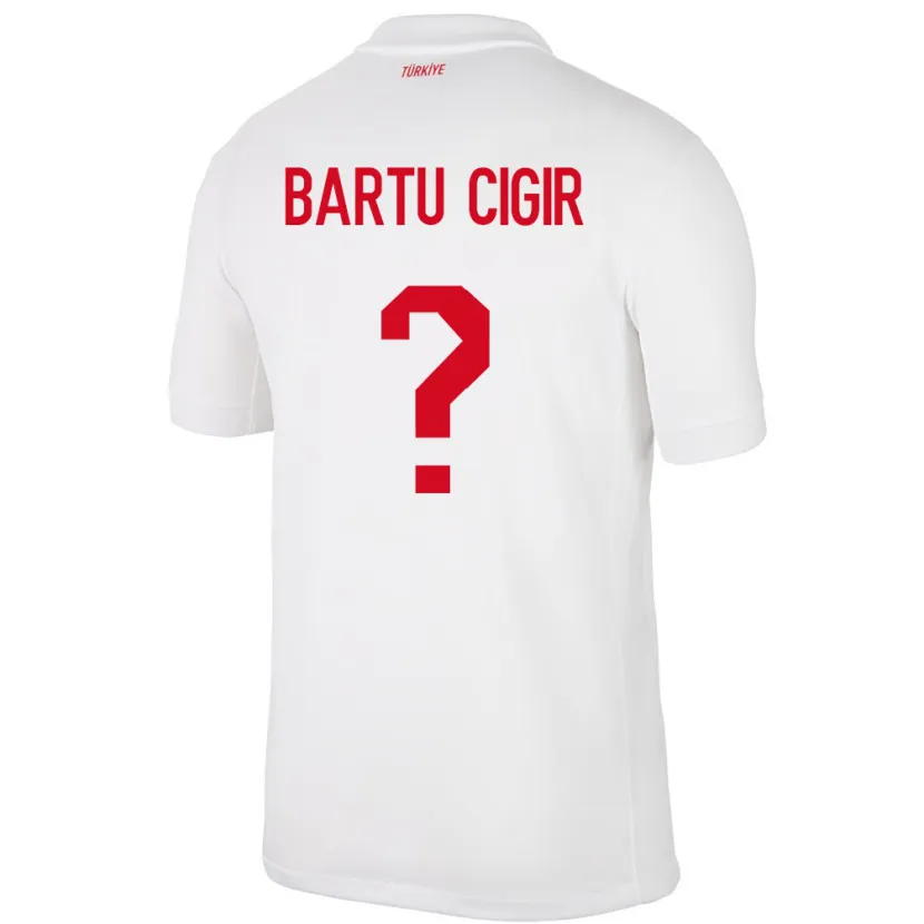 Danxen Femme Maillot Turquie Can Bartu Çığır #0 Blanc Tenues Domicile 24-26 T-Shirt