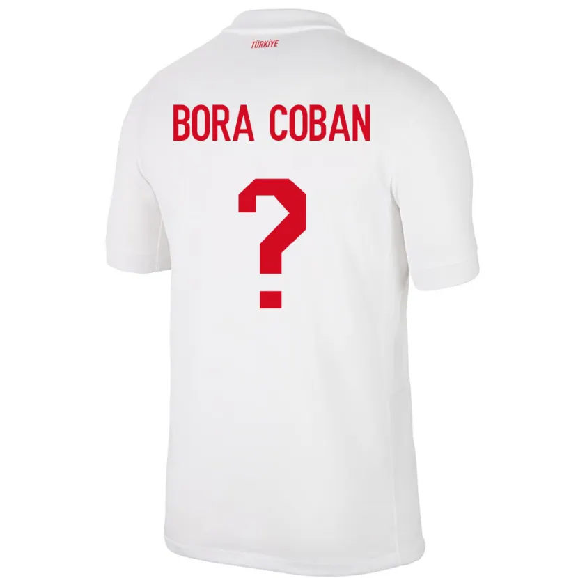 Danxen Femme Maillot Turquie Emir Bora Çoban #0 Blanc Tenues Domicile 24-26 T-Shirt