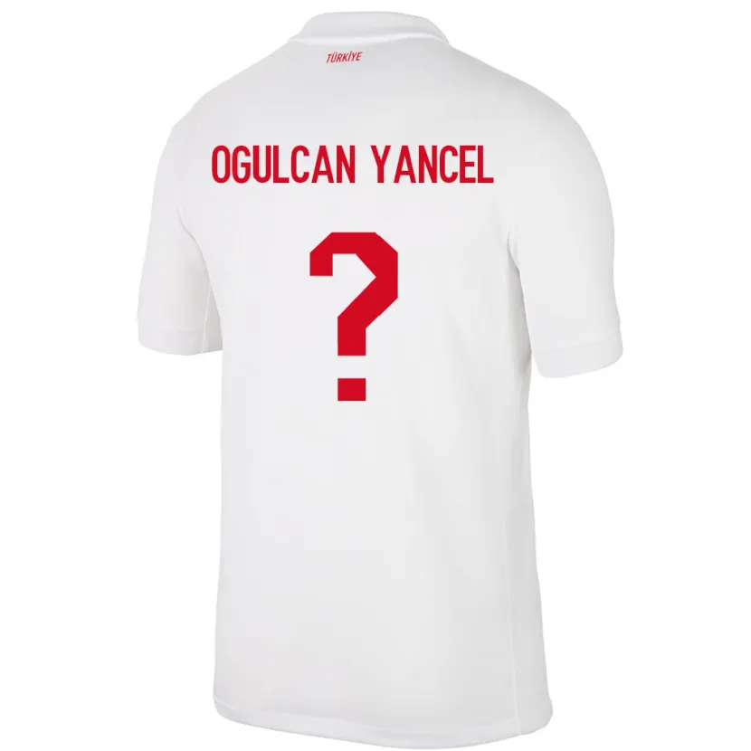 Danxen Femme Maillot Turquie Necati Oğulcan Yançel #0 Blanc Tenues Domicile 24-26 T-Shirt