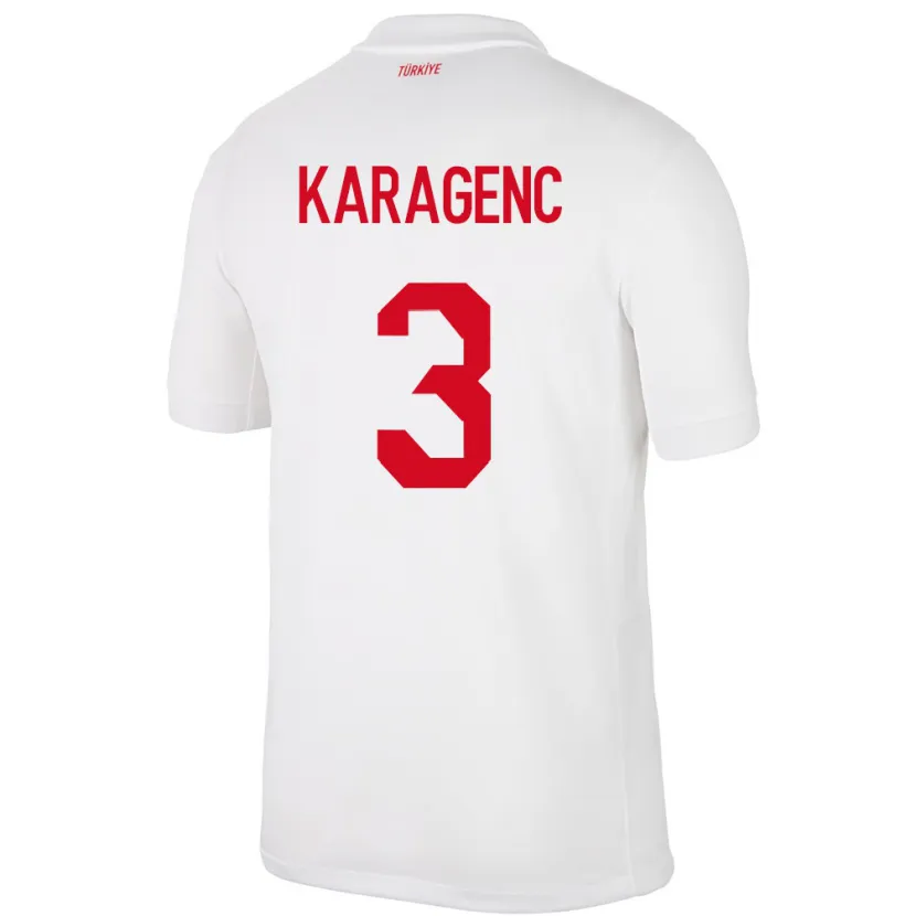 Danxen Femme Maillot Turquie Didem Karagenç #3 Blanc Tenues Domicile 24-26 T-Shirt