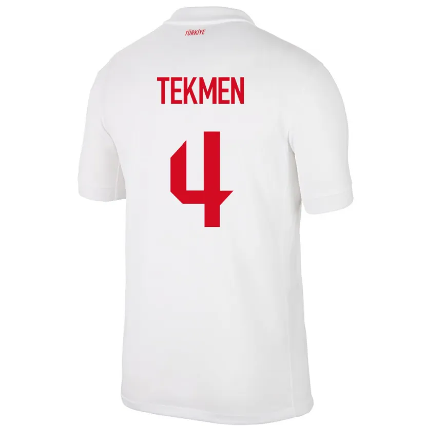 Danxen Femme Maillot Turquie Ece Tekmen #4 Blanc Tenues Domicile 24-26 T-Shirt