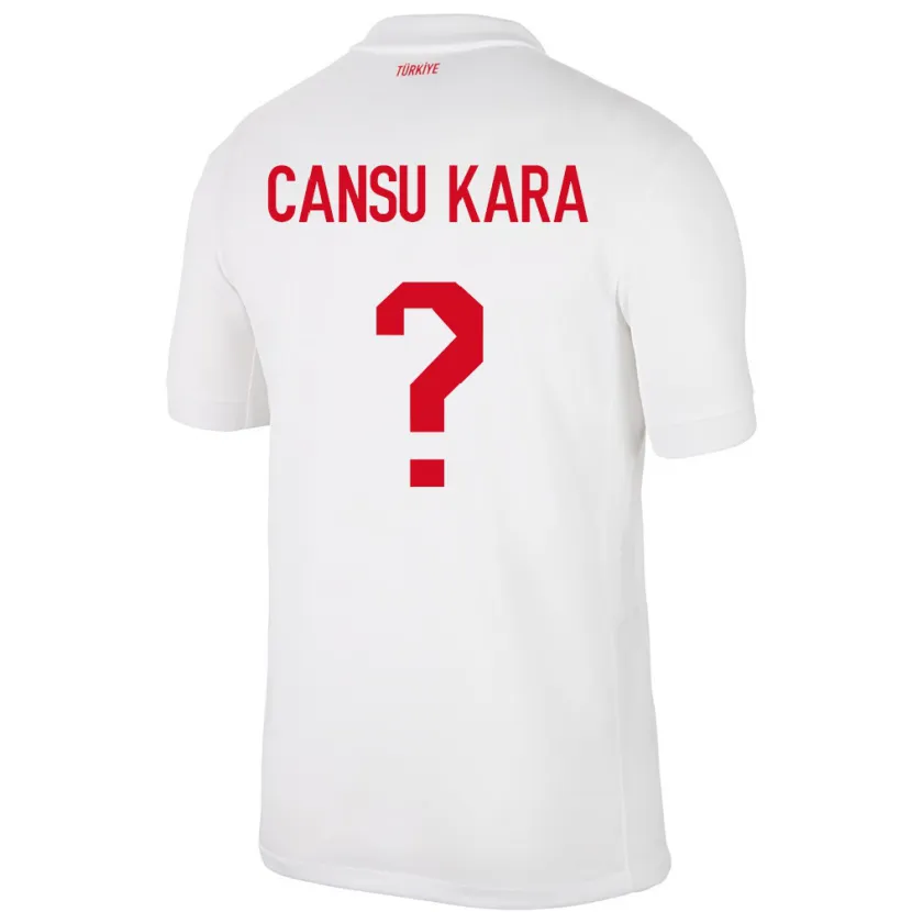 Danxen Femme Maillot Turquie İlayda Cansu Kara #0 Blanc Tenues Domicile 24-26 T-Shirt